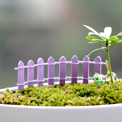 

Toponeto 2pc Wood Fence Palisade Miniature Garden Home Decoration Mini DIY Craft Micro