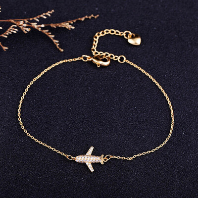 

Plane Bracelet Crystal Chain Link Adjustable Women Charme Jewelry Bracelet