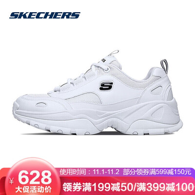 

Skechers fashion casual mens DLITES vintage panda old shoes 999031 white WHT 41