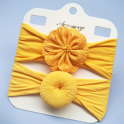 

2Pcs Baby Cute Headwears Kids Girls Boys Solid Donut Flower Design Headband Children All SeasonsParty Gifts 0-6Y