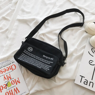 

Tailored Unisex 2019 New Letter Canvas Bag Student Shoulder Bag Girl Casual Messenger Bag