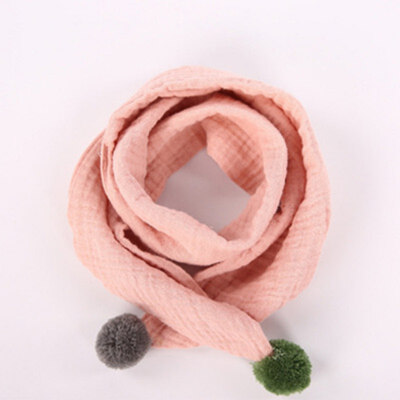 

New Winter Korean Childrens Collision Ball Scarf Men And Women Baby Cotton linen Tide Boys And Girls Scarf
