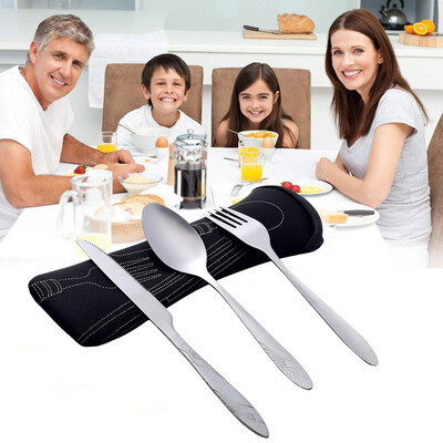 

Toponeto 3 Pcs Stainless Steel Fork Spoon Chopsticks Travel Camping Cutlery Eyeful