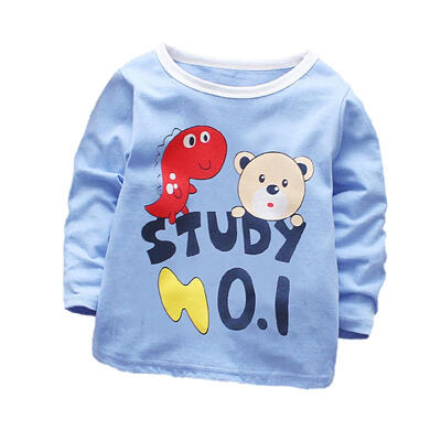 

Casual Boys Girls Autumn Spring Cartoon Cotton T-shirt Children Clothes Baby Long Sleeve Tops Tees Blouse