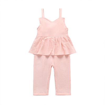

Baby Girls Summer Pants Children Cotton Backless Elastic Suspenders Pants Overalls Trousers casual sleeveless trousers