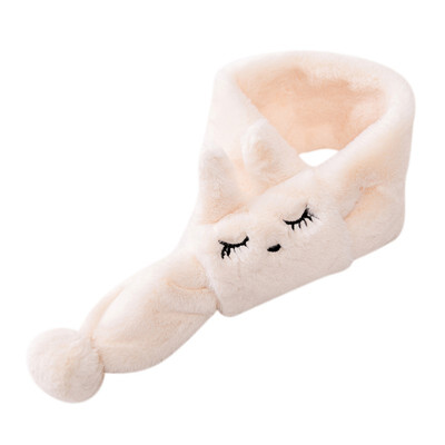 

Cute Pompom Winter Baby Scarf Bibs Rabbit Fur Neck Collar Kids Girls Solid Thick Warm Scarves