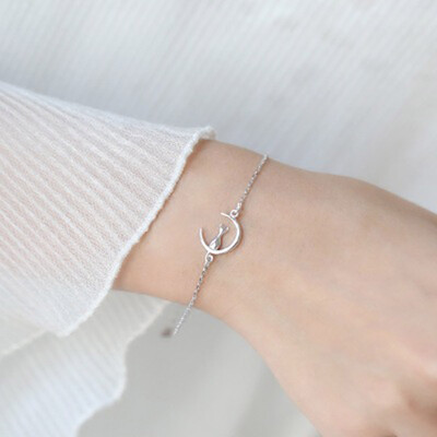 

New Fashion Style Silver Color Moon Cat Pendant Charm Bracelet For Woman Cute Hand Jewelry Girls Birthday Gifts