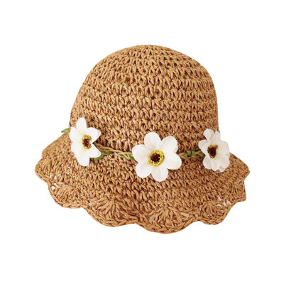 

2-7Y Summer Children Baby Girls Cute Flower Children Breathable Hat Straw Hat Kids Beach Cap
