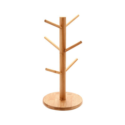 

Home Wooden Mug Holder Tree Bamboo Coffee Cup Stand Organizer Detachable Mug Rack