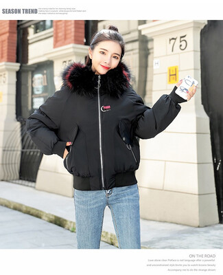

2018 new autumn winter down jacket female Korean version of loose student bf short big fur collar jacket