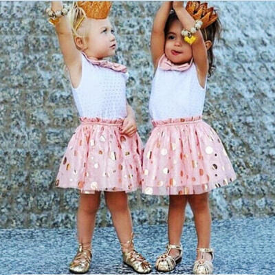 

Cute Toddler Kid Baby Girl Sleeveless Sequin Dot Tulle Tutu Party Dress Clothes