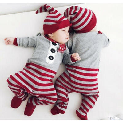 

Christmas Newborn Baby Boy Girl Santa Xmas Romper Jumpsuit Hat Outfits Clothes