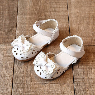 

Summer Fashion Girls Sandals Anti Slip Soft Sole Bow Hollow Lace Strap Sandals Kid Shoes