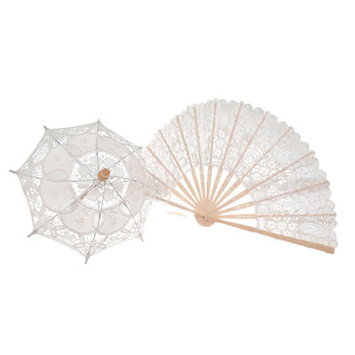 

Lace Decorative Folding Fan And Small Lace Umbrella Chinese Style Wedding Party Home Decorative Ornaments