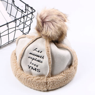 

Autumn&winter hat women Korean version of the big hair ball thickened warm hat ladies fashion hundred plush landlord hat tide