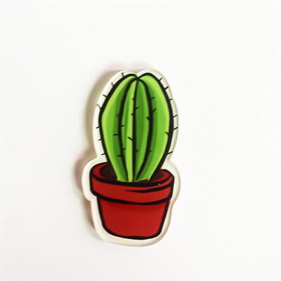 

1 PCS Cute Icon Cactus Succulent plants Acrylic Pin Badge Cartoon Icons Backpack Decoration Badges
