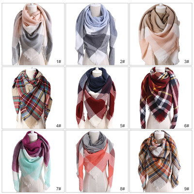 

Women Fashion Triangular Large Winter Soft Scarf Warm Cozy Blanket Stylish Oversized Plaid Shawl Cape