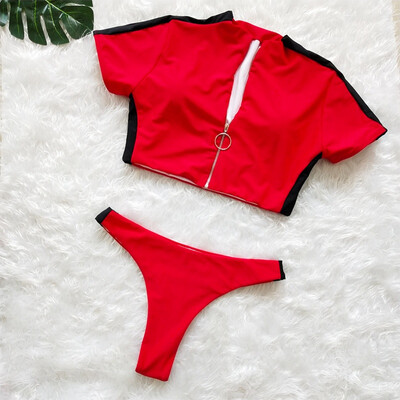 

2019 Sexy High Cut Padded Women Lingerie Set Solid Summer Beach Sports Swimwear Bra Sets Two-pieces Female Suits Intimates