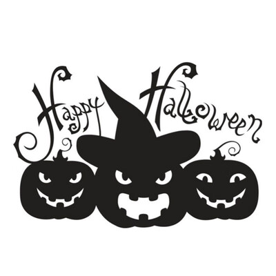 

Halloween Pumpkins Wall Stickers Living Room Wall Window Outdoor Decor Witch Silhouette Vinyl Decals Removable Art Mural