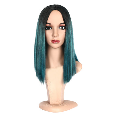 

Gobestart Synthetic Hair 16 Inches Straight Hair Wig For Black Hair Women Synthetic Wig