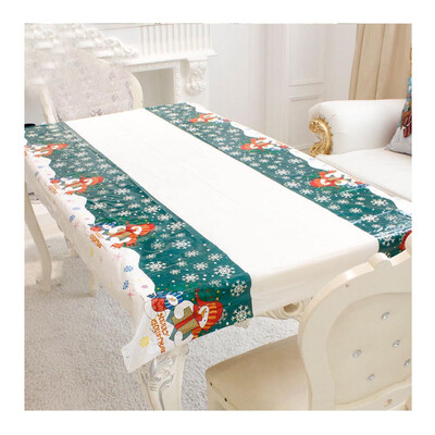 

Tailored Disposable Merry Christmas Rectangular Printed PVC Cartoon Tablecloth 110180cm