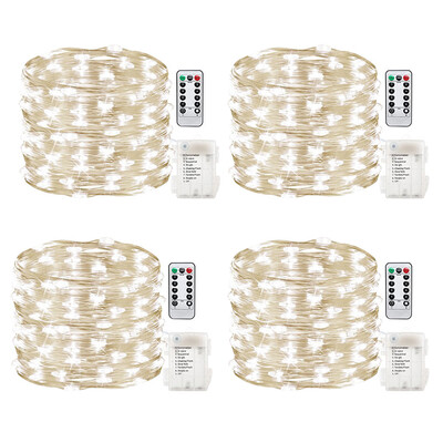 

Gobestart 4Pcs Outdoor 5M 50 LEDs Waterproof Batteries Home Decoration Parties Weddings