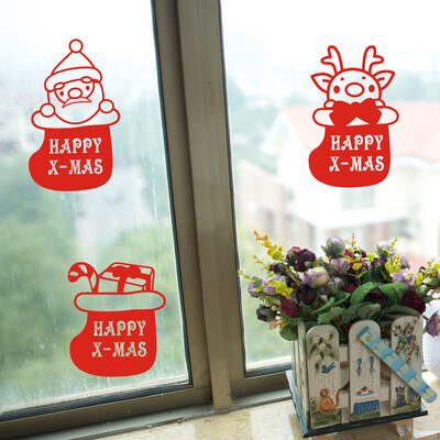 

〖Follure〗Merry Christmas Elk Santa Claus Decoration Decal Window Stickers Home Decor