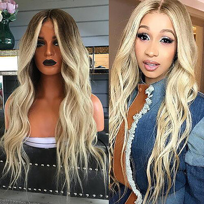 

Tailored Black Women Blonde Gradient Long Curly Synthetic Wig Full Wig Fashion Wavy Wig