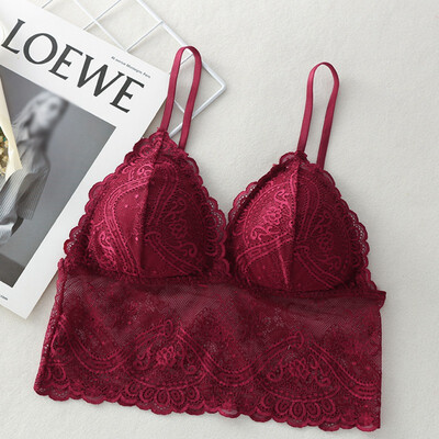 

Best selling girls lace vest chest wrapped chest tube top without steel ring light&comfortable triangle cup French underwear