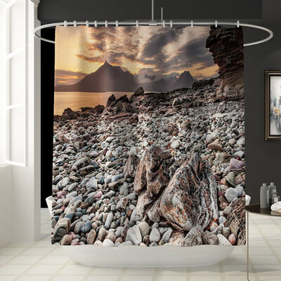 

Beach Conch Print Non Slip Bathroom Rugs Set Anti Skid Pads Bath Mat Contour Toilet Lid Cover 3pcs