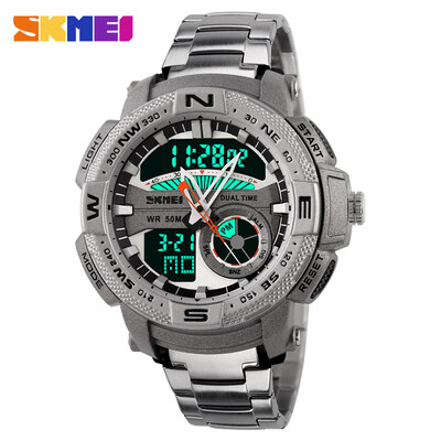 

SKMEI Analog-Digital LED Display Sports Watch 5ATM Water Resistant Multifunction Man Wristwatch