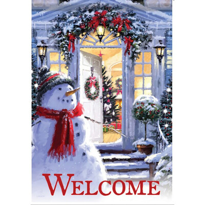 

Christmas Garden Flag Santa Claus Reindeer Snowman Pattern For Home Lawn Yarn Decor Winter Xmas Party Supplies