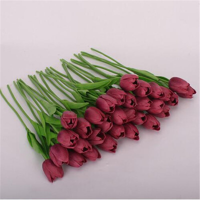 

Toponeto Tulip Artificial Flower Latex Real Bridal Wedding Bouquet Home Decor 20pcs