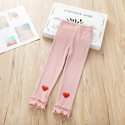 

2019 Kids Leggings Autumn Girls Leggings Children Cute Stretchy Warm Heart-shaped print Trousers Bottoms Candy Girls Pants 25