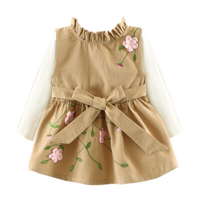 

Baby Girls cotton princess dress long sleeves Birthday Dress Female Baby Kids Girl Clothes