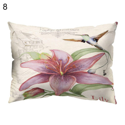 

Fresh Petunia Flower Letter Throw Pillow Case Cushion Cover Sofa Bedding Article