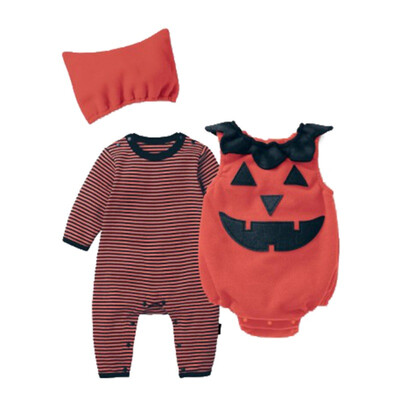 

Halloween Pumpkin Strawberry Baby Clothing Sets Infant Boys Girls JumpsuitRomperHat 3pcsset 0-18M