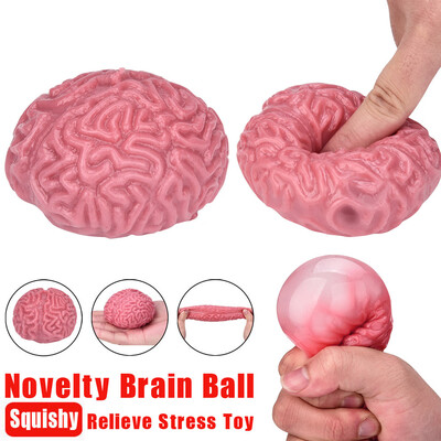 

Siaonvr Novelty Squishy Brain Toy Squeezable Fun Toys Relieve Stress Ball Cure Toy