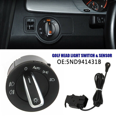

2pcs Car Truck Headlight Black Switch Button Sensor Durable For Tiguan 2008-2012