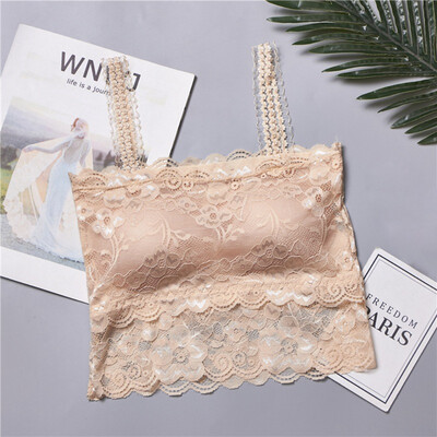 

Sexy Lace Top Lingerie Women Padded Crochet Vest Bralet Casual Woman Underwear Bralette Lady Bandeau Crop Tops Camisole