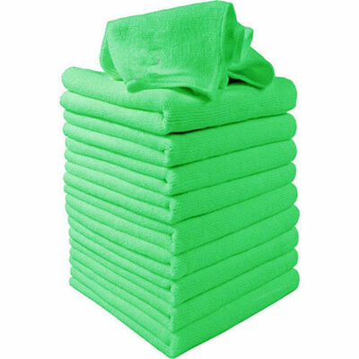 

10× Green Microfiber Car Body Care Cleaning Towels Soft Cloths Tool Accessories