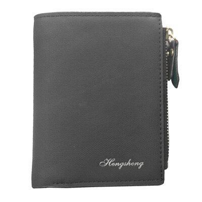 

Vintage Solid Color Bifold Coin Purse Card Holder Women Zipper Short Wallet