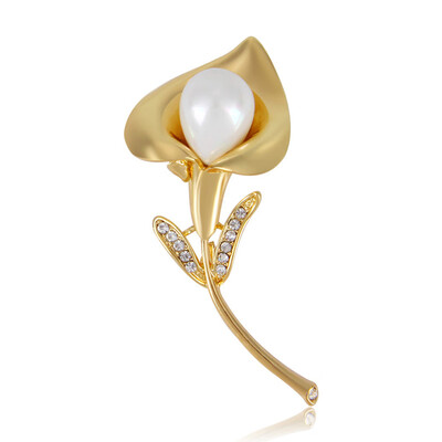 

Alloy Brooch Rhinestone Crystal Lily Flower Brooches for Women Fashion Flower Rhinestone Crystal Brooch Wedding Bridal Broach