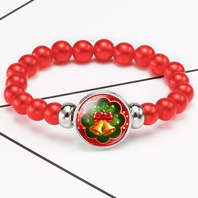 

Creative Cartoon Elk Santa Gem Retractable Beaded Bracelet Christmas Gift