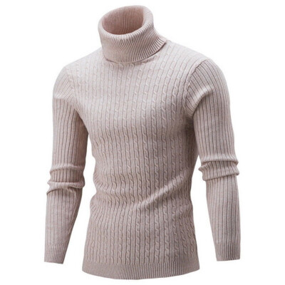 

Mens Winter Warm Knitted Turtleneck Sweater Pullover Long Sleeve Slim Fit Jumper Tops