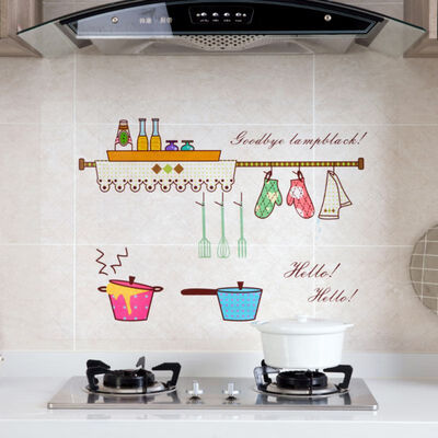 

Kitchen Stove Self-adhesive High-Temperature Resistant Waterproof Decorative Stickers Transparent Anti-oil Sticker