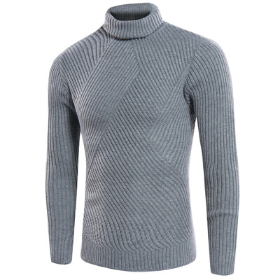 

Mens Winter Warm Turtleneck Sweaters Knitted Tops Pullover Slim Fit Knitwear