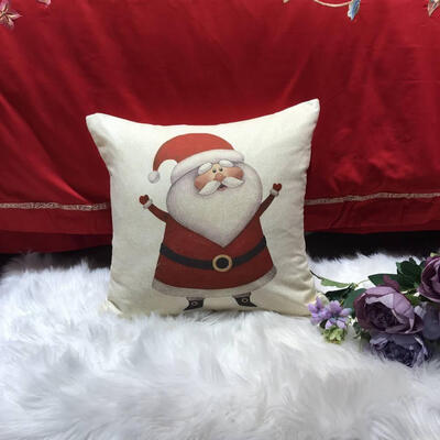 

Cartoon Pillow Case Christmas Pillowcase Santa Claus Snowman Elk Pattern Cushion for Home Bar Shop Decorative