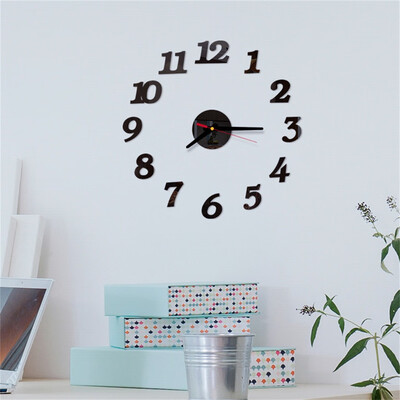 

Siaonvr 3D DIY Roman Numbers Acrylic Mirror Wall Sticker Clock Home Decor Mural Decals