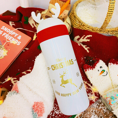 

Gobestart Christmas Stainless Steel Vacuum Flask Water Bottle Coffee Travel Mug Cup 330ML